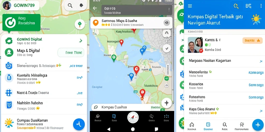 Antarmuka pengguna GOWIN789 menampilkan kompas digital yang jelas dan mudah dipahami.