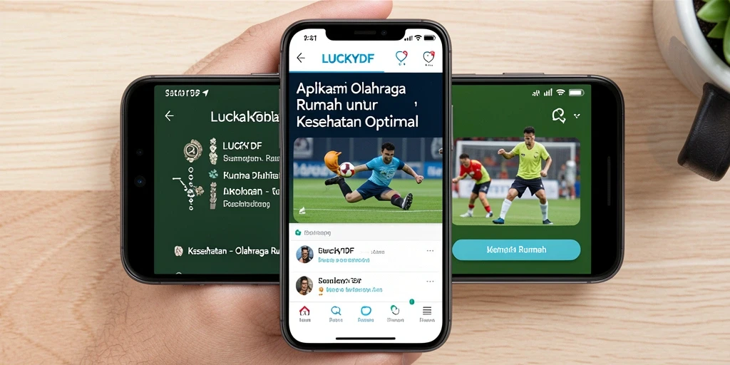 Antarmuka intuitif aplikasi LUCKYDF untuk olahraga di rumah.