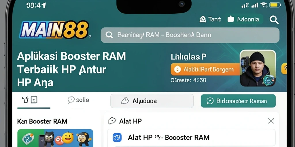 Antarmuka MAIN88 yang bersih dan fungsional untuk Booster RAM.
