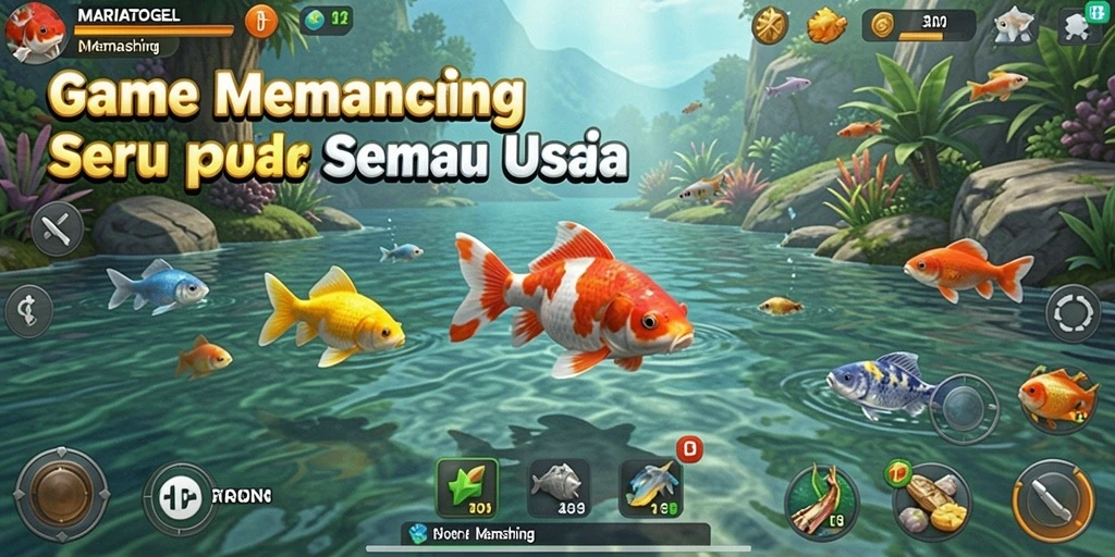 Screenshot MARIATOGEL dengan tampilan antarmuka memancing yang menarik.
