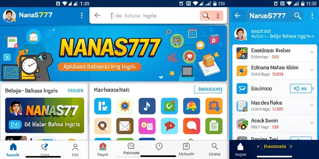Tampilan antarmuka aplikasi NANAS777 yang menarik dan edukatif.