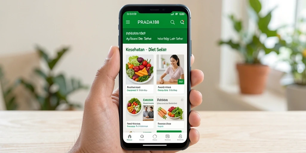 Screenshot PRADA188 menampilkan fitur pelacakan diet yang interaktif.
