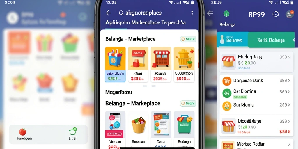 Antarmuka aplikasi RP99 yang menarik dan mudah digunakan untuk belanja.