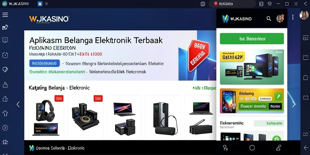 Tampilan antarmuka aplikasi WJKASINO untuk belanja elektronik.